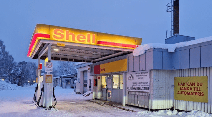 Shell bensinautomat och obemannad butik